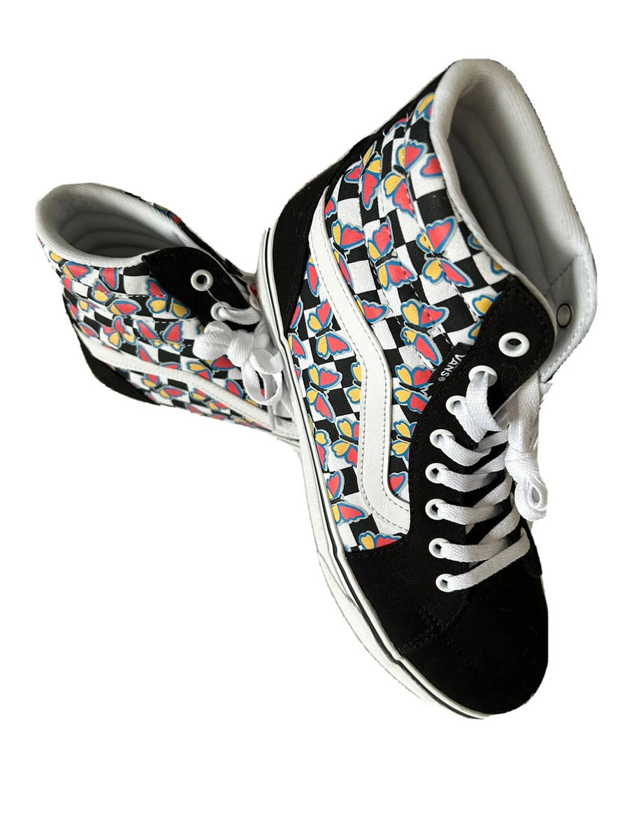 Vans Women s Size 10 Filmore Hi Butterfly Checkerboard Top Ankle Skate Shoes