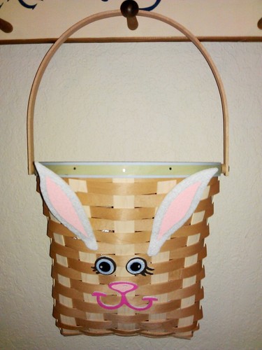 Longaberger Basket EASTER RABBIT BUNNY FACE Ears FELT TIE ON 5 Piece SET - NEW - Picture 3 of 4
