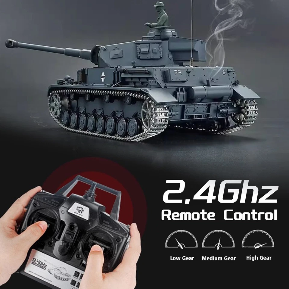 Tanque de radiocontrol Henglong 1:16 Panzer alemán IV (tipo F2) tanque de metal medio RC versión profesional Foto 4 de 4