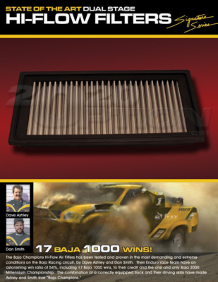 BAJA CHAMPIONS SIGNATURE SERIES HI-FLOW REPLACEMENT AIR FILTER FOR NISSAN