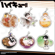 Acrylic Keychain Anime Haikyuu Cute Bag Charm Food Series Keyring Pendant