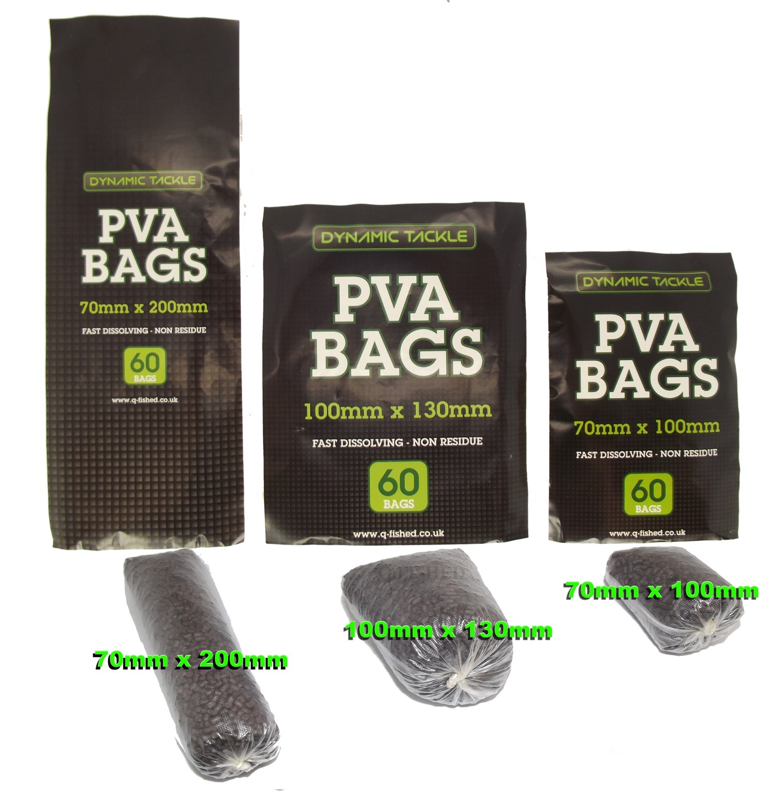 60 PVA BAGS 3 SIZES CARP COARSE FISHING TACKLE CHOOSE SIZE FAST