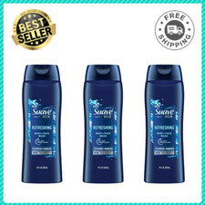 3 Pack Suave Men Body  Face Wash, Cedarwood and Mandarin, Refreshing, 18 fl oz