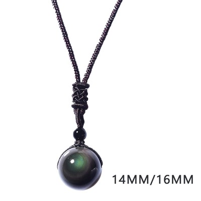 Halskette Obsidian Anhänger Regenbogen Obsidian Stein Regenbogen Augen