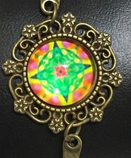 Bangle Bracelet Adjustable Clasp Bronze Tibetan Spiritual Mandala Charm New Age