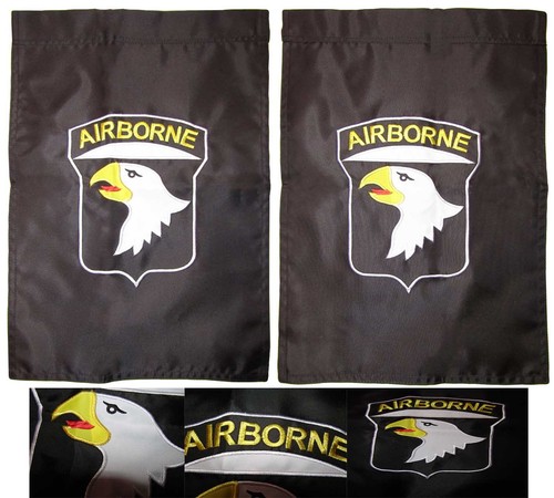 12x18 101st Airborne Black Nylon Embroidered Double Sided Garden Flag Sleeve - Picture 2 of 8