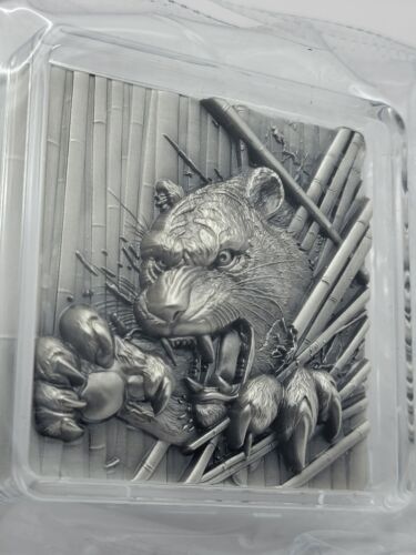 2024 Animali Furiosi: Tigre Coreana 2 oz Argento Fine Anticato Impilatore - Foto 4 di 15