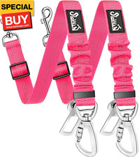 Dog Seatbelt, 2 Pack Dog Seat Belt Car Leash Adjustable Elastic Bungee Buffer He
