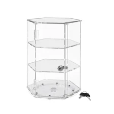 Spinning Acrylic Display Cabinet Clear Retail Locking Showcase