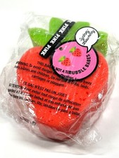 NEW VICTORIA'S SECRET PINK BATH RED SYDNEY STRAWBERRY SPONGE SOFT FABRIC HANDLE