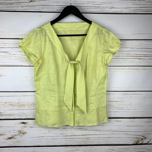 yellow linen blouse