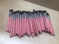 50 Pcs Craft Paint Brushes  Flat Paint Brushes for Kids Small WOOD Pink Handle