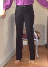 PRADA Black Nylon Vintage Pants Trousers Sraight Leg Classic EU 46 US 10 1990's