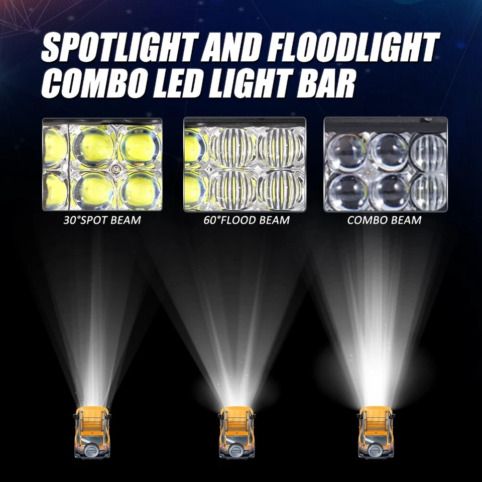 AUXBEAM 52" INCH 5D LED Light Bar Spot Flood Beam For Dodge RAM 1500 2500 3500 Foto 4 de 4