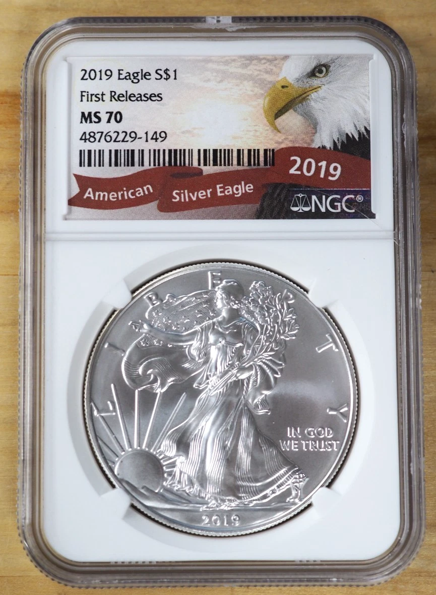 25+ American Eagle MS 70 Graded 2019 Silver Bullion Coins for sale