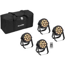 EUROLITE Set 4x LED PARty Spot Silent RGB/WW mit Softbag | Neu