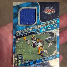 Panini 2020 Spectra Championship Gear Neon Blue Isaac Bruce /35 Rams MEM