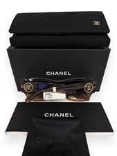 Chanel Sunglasses ch5507A 1743/S5 Khaki Brown Green Mix Gold CC Logo with Case