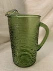 Vintage Anchor Hocking SORENO Avocado Green 64 Oz PITCHER 1960'S EUC
