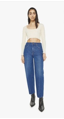 MOTHER Snacks The Peeler Ankle Barrel Half Pipe Leg Jeans In Secret Sauce Sz 25