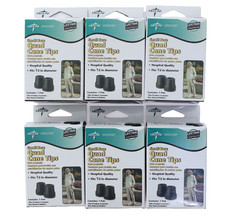 6pk/CASE / Medline Small Base Quad Cane Tips Black 1/2" Slip-Resistant (12-Tips)