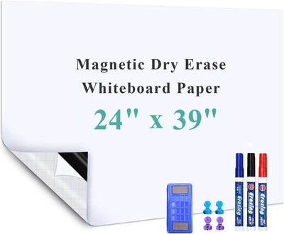 Magnetic Dry Erase Whiteboard Sticker, 24'' X 39'' Stick on Whiteboard for Wall, D