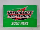 Vintage Interstate Batteries Sold Here Metal Embossed Advertising Sign 36 x 24