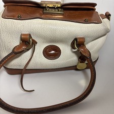 Vintage Dooney  Bourke Doctor Bag British Tan Creme Pebbled Satchel Pre-Owned