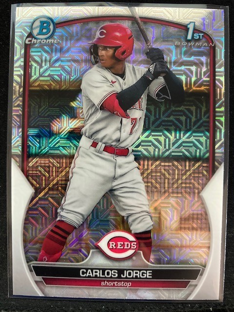 Bowman 2023 Chrome Prospects Mojo Refractor Rookie BCP-120 Carlos Jorge Reds
