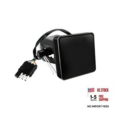 15 LED Brake Light Trailer Hitch Cover, Smoked Lens Square Brake Tail Black