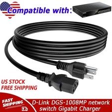 6ft UL AC Power Cord For D-Link DGS-1008MP network switch Unmanaged Gigabit US