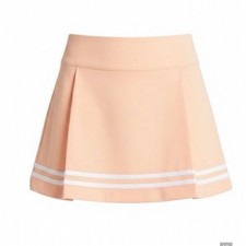 Calia Golf Womens Side Zip Skort Peach White Stripe Pleated Size 8 NWT