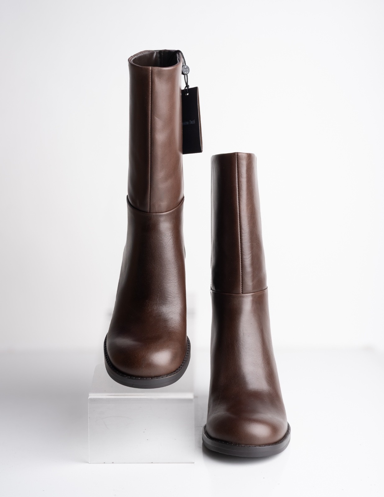 Massimo Dutti Womens Leather Ankle Boots Heeled Brown Sz US 6 EU 36 NWB 1122/450 thumbnail 4