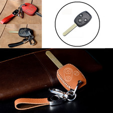 Genuine Leather Car Key Case Cover For Honda Cr-v Fr-v Hr-v Jazz Civic Accord