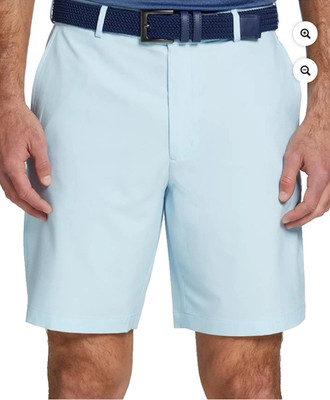 Walter Hagen P11 Mens Shorts Texture Soft Blue/Darker Blue Sz 42 9'' Ins UPF 50+