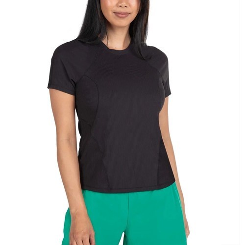 Spyder Women's Size XL Black Active Stretch UPF50 Short Sleeve Tee Top NWT