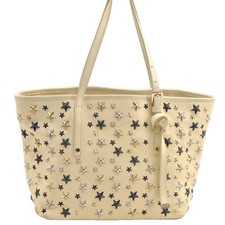 Autentica borsa a tracolla JIMMY CHOO Sasha S Star Bords in pelle bianca AB597