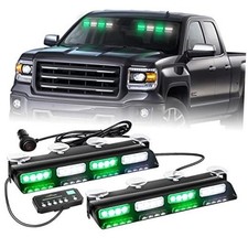 Green White Emergency Dash Strobe Lights Safety Flashing Warning Greenwhite Green White Emergency Dash Strobe Lights Safety Flashing Warning Greenwhite