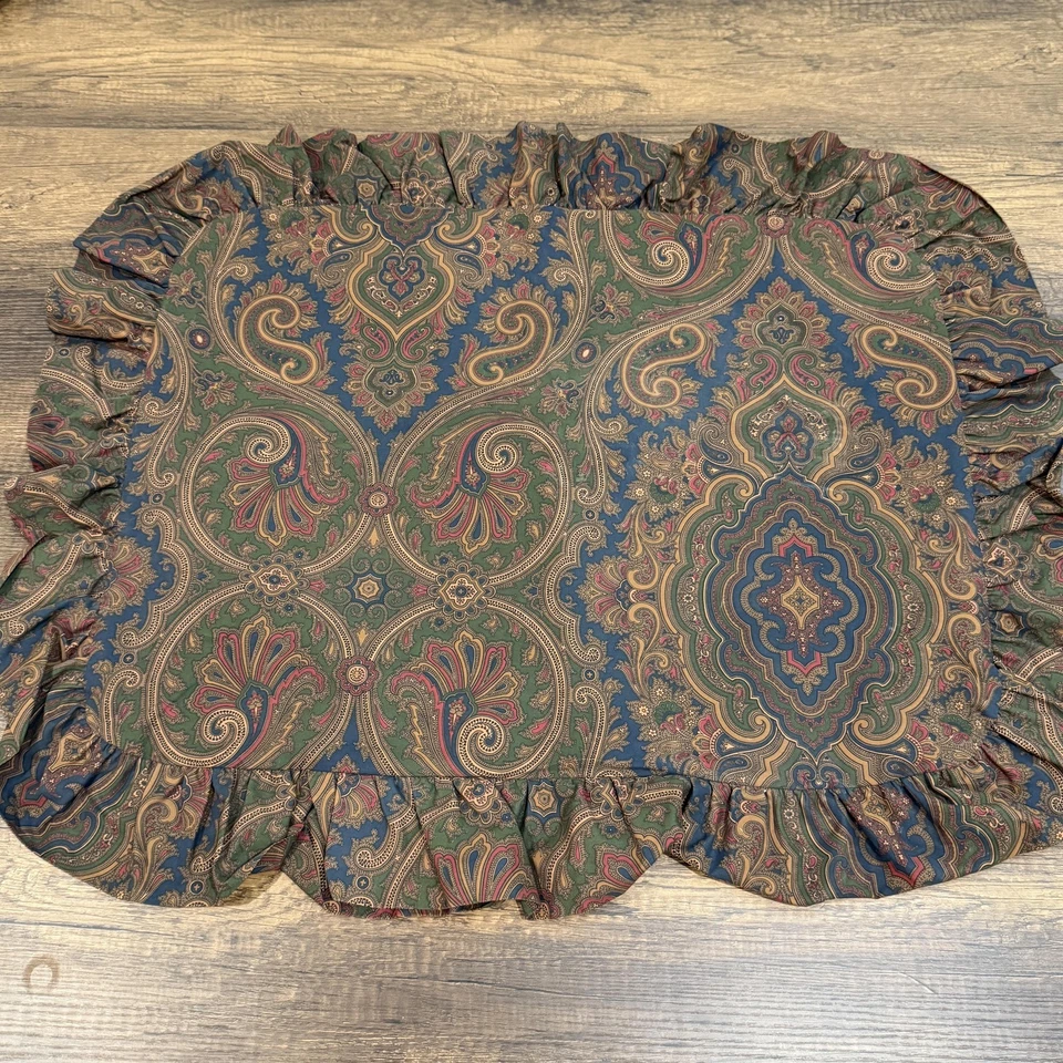 Ralph Lauren Brianna Elizabeth Paisley Volantes Almohada Juego de 2 Fundas Hecho en EE. UU. Foto 2 de 4
