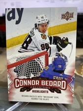 2023-24 Connor Bedard Collection #25 “Michigan Goal” Rookie Card Blackhawks