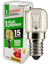 2 Pack Oven Bulbs Lamp Light Screw 15W 220-240V SES E14 300°c Bulb Cooker