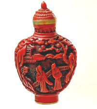 1738） 山珊瑚 「寿老人」 鼻煙壺 166g