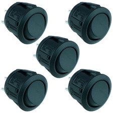 5 x On-Off Round Rocker Switch SPST Circular 10A 250VR13-112A-02