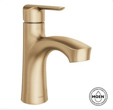 MOEN Findlay Single-Handle Single-Hole Bathroom Faucet in Bronzed Gold