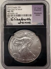 2019 AMERICAN SILVER EAGLE $1 NGC MS70 FIRST DAY OF ISSUE ELIZABETH JONES SIGNED