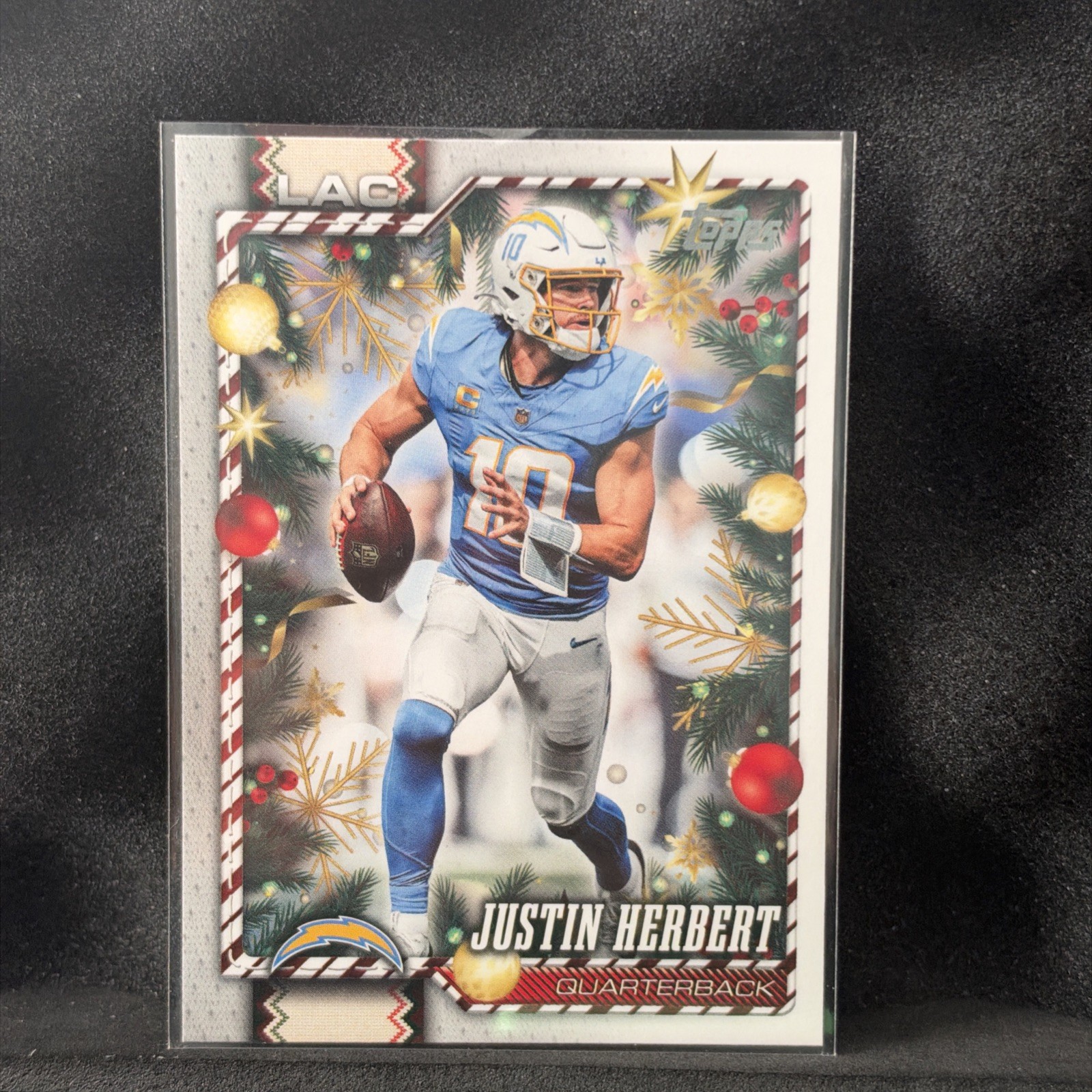 2026 Topps Holiday Justin Herbert Back Image Variation SP Los Angeles Chargers