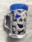 Vintage Japanese Cut Stein Cup w/ Dragon & Woman Figure Art Deco Piece — photo 8