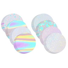 200 Pcs Badge Film 44mm 1.77 in , 8 Styles of Holographic Glitter, Badge4740