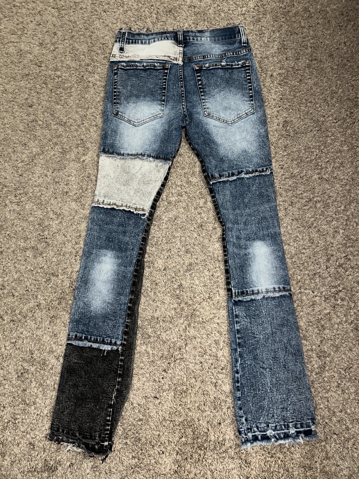 Stacked  Patchwork Multicolor Denim Jeans Skinny … - image 2