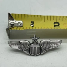 Vintage U.S. Military Air Force Senior Pilot Wings Pin Badge 2” Metal